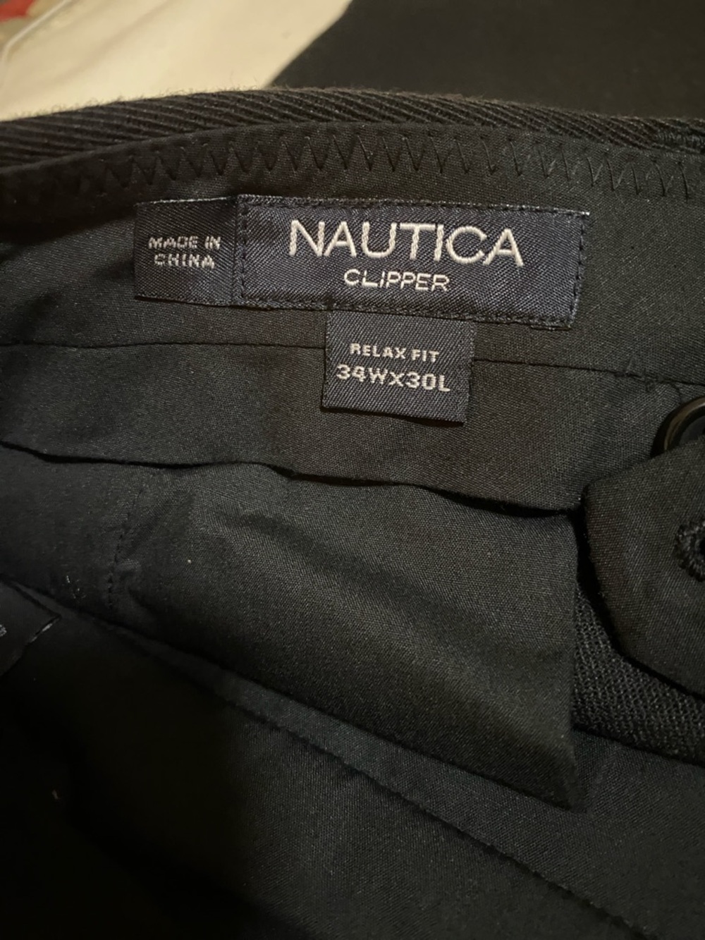 Men’s  Nautica Clipper Relax Fit Pants - Black 34/30